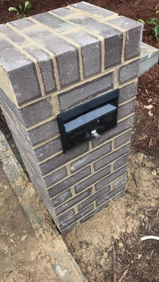 Block mailbox under construction