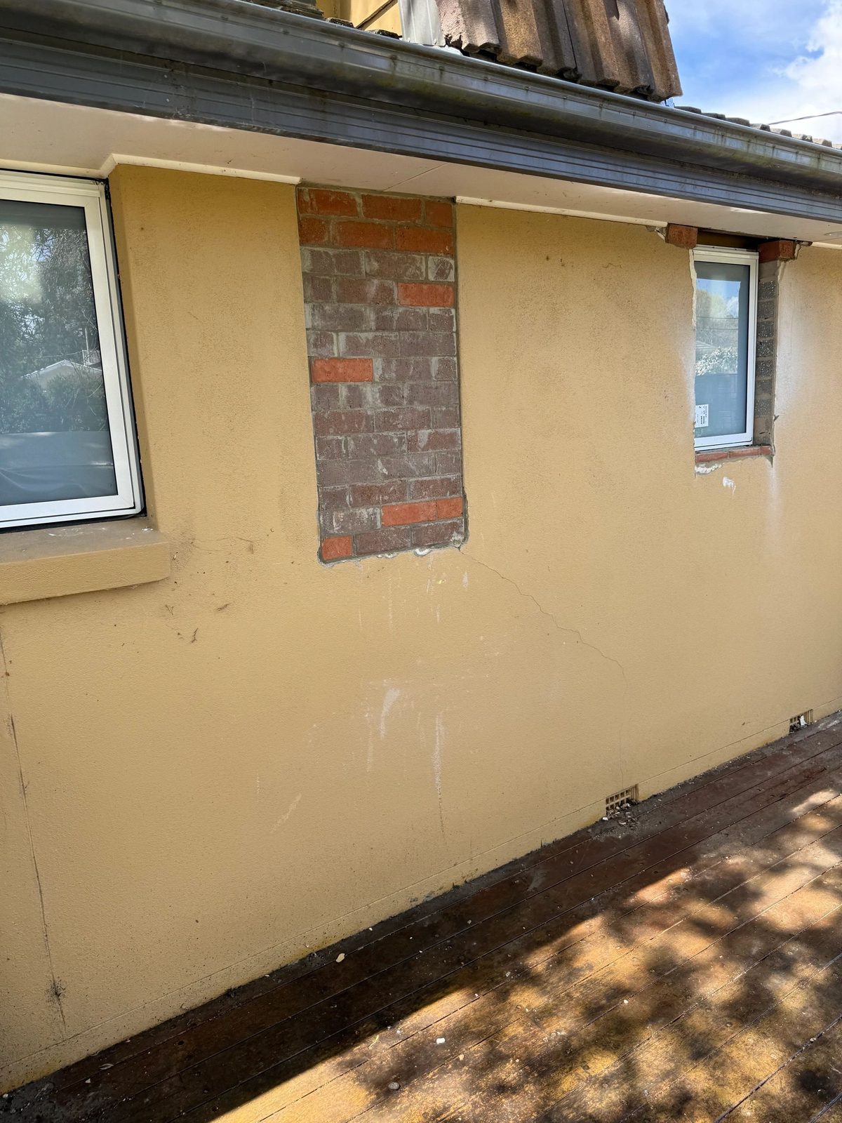 Masonry make-good with bricked-up window